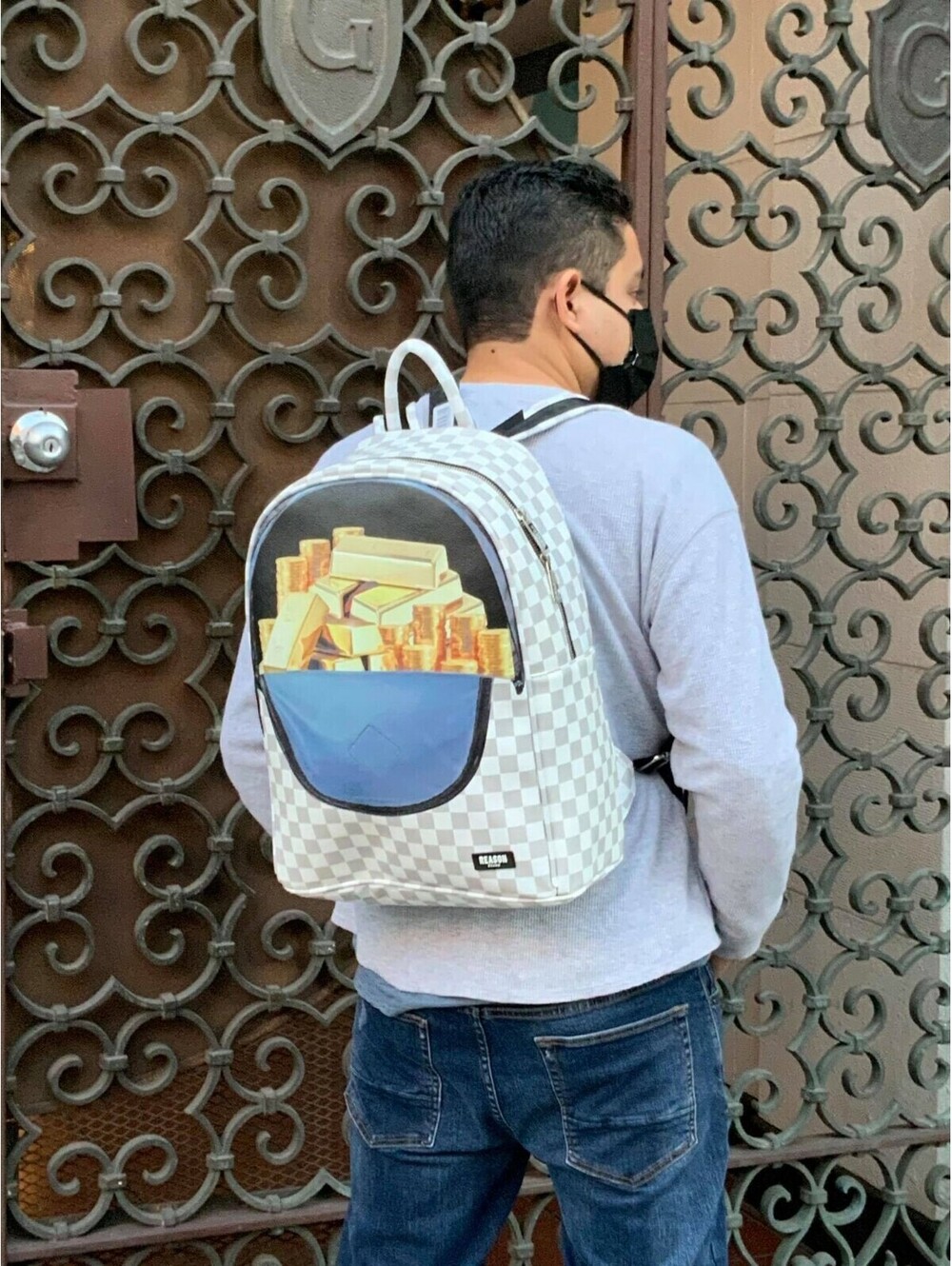 Men's Gold Brick White Backpack